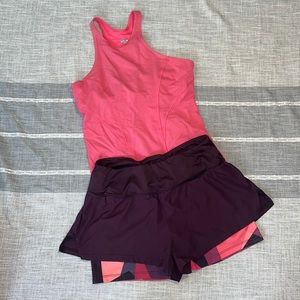 GUC workout lot outfit size medium pink and purple two piece lot